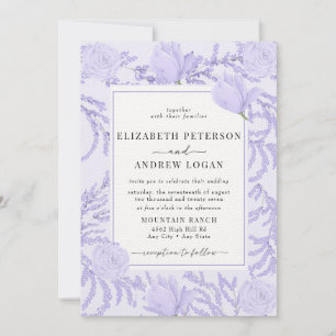 Périwinkle Invitations de mariage de fleurs
