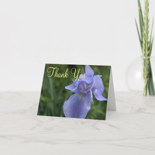 Periwinkle Iris Flower Wedding Bedankt (Voorkant)