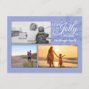 Periwinkle Jolly Briefkaart kerstfoto's
