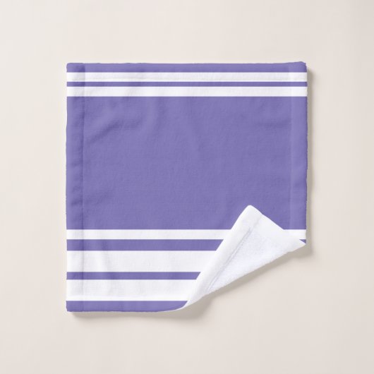 Périwinkle : Lignes modernes et Cercle en blanc (Gant de toilette)