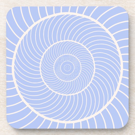 Periwinkle lila crème spiralnagelfibonacci bier onderzetter (Voorkant)