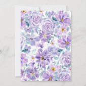 Periwinkle Lila Peony Wreath Brunch en Bubble in Kaart (Achterkant)