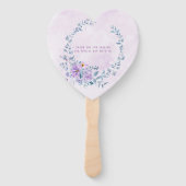 Periwinkle Lila Peony Wreath Weddenschap Custom Handwaaier (Achterkant)
