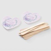 Periwinkle Lila Peony Wreath Weddenschap Custom Handwaaier (Niet-gemonteerd)