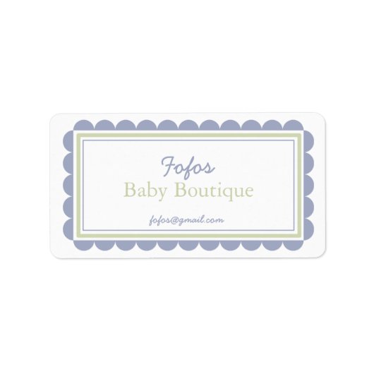 Periwinkle & Limoen Frilly Bordered Company Labels (Voorkant)