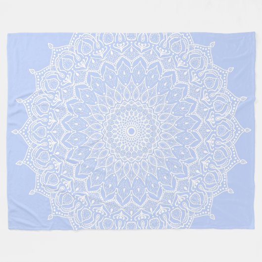 Periwinkle Mandala - Bora in Juniper Berry Fleece Deken (Voorkant (Horizontaal))