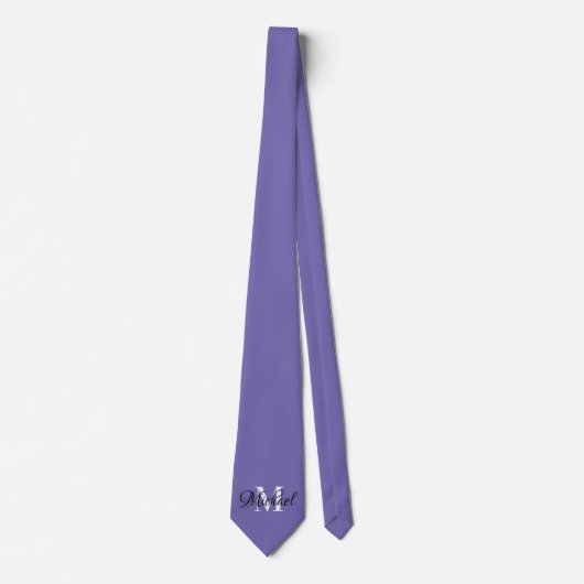 Periwinkle met monogram stropdas (Voorkant)