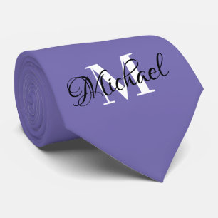 Periwinkle met monogram stropdas