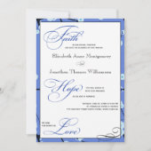 Periwinkle Moderne Mariage chrétien Invitations (Devant)