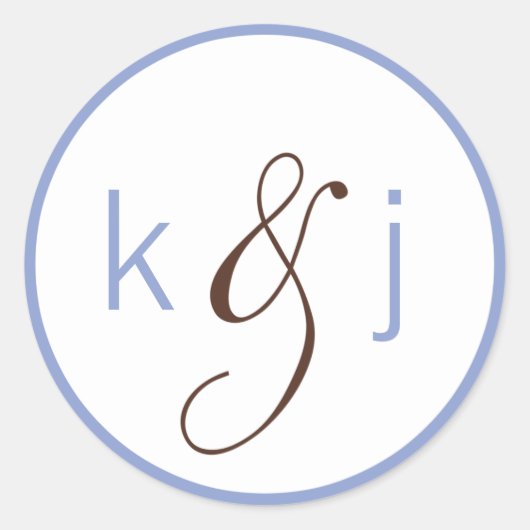 Periwinkle Monogram Stickers (Voorkant)