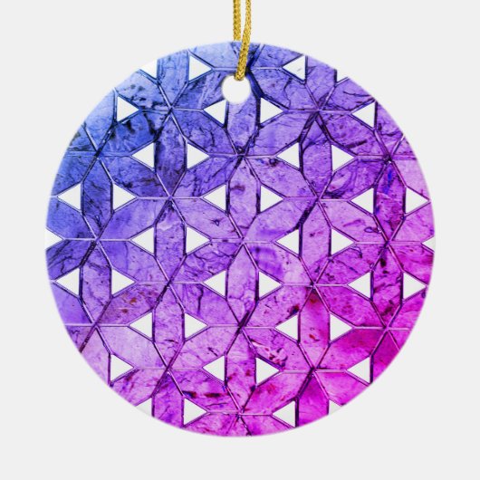 Periwinkle Mosaic Flower of Life Keramisch Ornament (Voorkant)