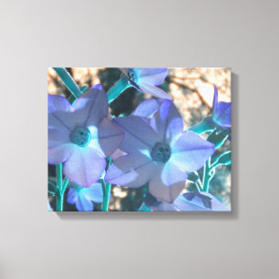 Periwinkle N Blauwgroen Nicotiana Wrapped Canvas Afdruk