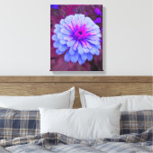 Periwinkle N Pink Zinnia Wrapped Canvas (Insitu (Slaapkamer))