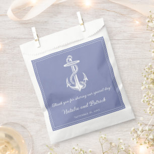 Périwinkle Nautical Ancre mariage Favor Sacs
