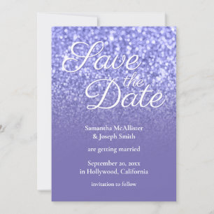 Periwinkle Ombre Glitter sparen de Datum Kaart
