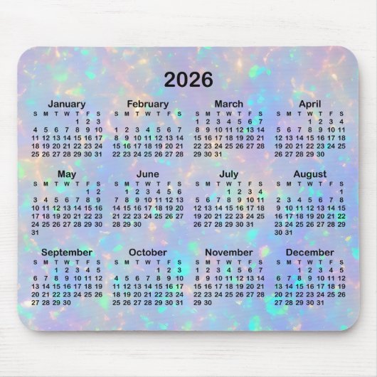Periwinkle Opal Ombre Calendar Muismat (Voorkant)