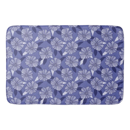 Periwinkle Paarse Floral Pattern Badmat (Voorkant)