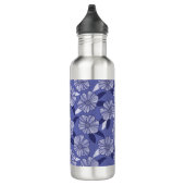 Periwinkle Paarse Floral Pattern Waterfles (Rechts)