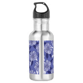 Periwinkle Paarse Floral Pattern Waterfles (Achterkant)