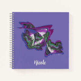 Periwinkle Paarse roze en groen Notitieboek