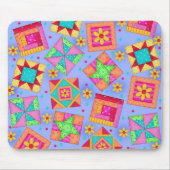 Periwinkle Patchwork Quilt Blocks Mousepad Muismat (Voorkant)