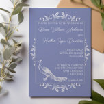 Périwinkle Peacock Faire-part de mariage florissan<br><div class="desc">Invités Invitations à votre mariage à venir avec un Faire-part de mariage fleuri Periwinkle Peacock. Le design de l'invitation présente un élégant paon orné de fleurs. Personnalisez avec les noms du marié et de la mariée ainsi que la date et l'emplacement du mariage. Papier à lettres mariage supplémentaire disponible avec...</div>