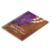 Periwinkle, Pearls en Barn Wood Country Weddenscha Notitieboek (Linkerzijde)
