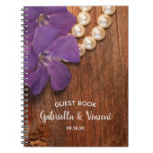 Periwinkle, Pearls en Barn Wood Country Weddenscha Notitieboek (Voorkant)
