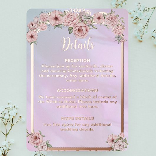 Periwinkle Pink Peony Folie Behuizing Kaart