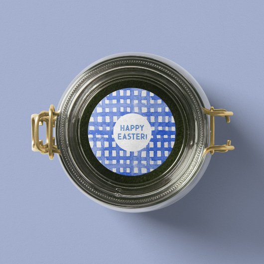 Periwinkle-plaid-patroon PaasSticker Ronde Sticker