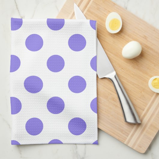 Periwinkle polka-stippen theedoek (Quarter Fold)