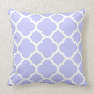 Periwinkle Quatrefoil Patroon Kussen