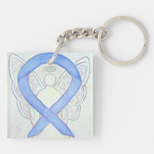 Periwinkle Ribbon Angel Custom Art-Sleutelhangers Sleutelhanger (Achterkant)