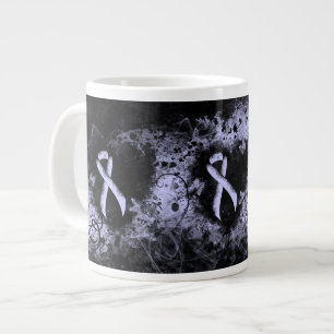 Periwinkle Ribbon Grunge Heart Extra Grote Beker