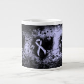 Periwinkle Ribbon Grunge Heart Extra Grote Beker (Voorkant)