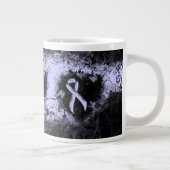 Periwinkle Ribbon Grunge Heart Extra Grote Beker (Rechts)