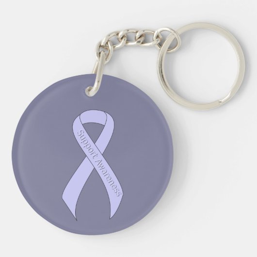 Periwinkle Ribbon Support Awareness Sleutelhanger (Achterkant)