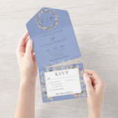 Periwinkle Romantic Wildflower All In One Uitnodiging (Afscheurbaar)