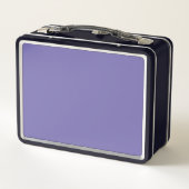 Periwinkle Solid Color Metal Lunch Box (Achterkant)