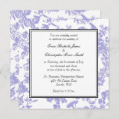 Periwinkle Toile Wedding Invitation Kaart (Voorkant / Achterkant)