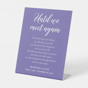 Periwinkle tot we weer gedicht met naam ontmoeten reclamebord met voetstuk