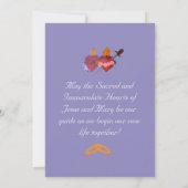 Periwinkle Two Hearts Catholic Wedding Invitation (Dos)