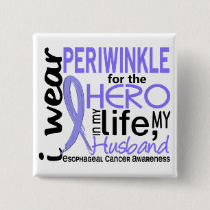 Periwinkle voor Hero 2 Husband esophageale kanker Vierkante Button 5,1 Cm