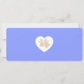 Periwinkle & Warm Sand Boarding Pass Wedding Kaart (Achterkant)