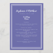 Periwinkle & White Wedding Simple Chic Menu (Voorkant)