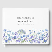 Periwinkle Wildflower Elegante bloemenbruiloft Gastenboek (Voorkant)
