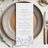 Periwinkle Wildflower Wedding Flat Menu