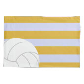 Periwinkle & Yellow Giant Volleyball Striped Kussensloop (Achterkant)