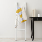 Periwinkle & Yellow Giant Volleyball Striped Sherpa Deken (In situ)