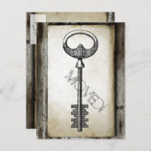 perkament Antiek sleutel adreswijziging Aankondigingskaart (Voorkant / Achterkant)